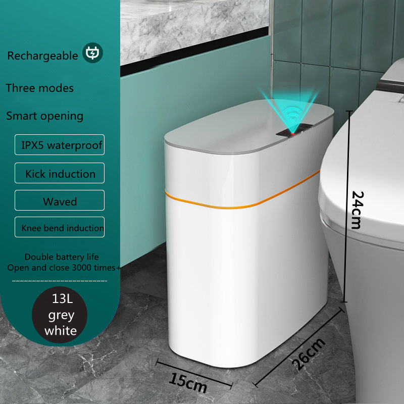 Smart Trash Can With Lid For Bathroom